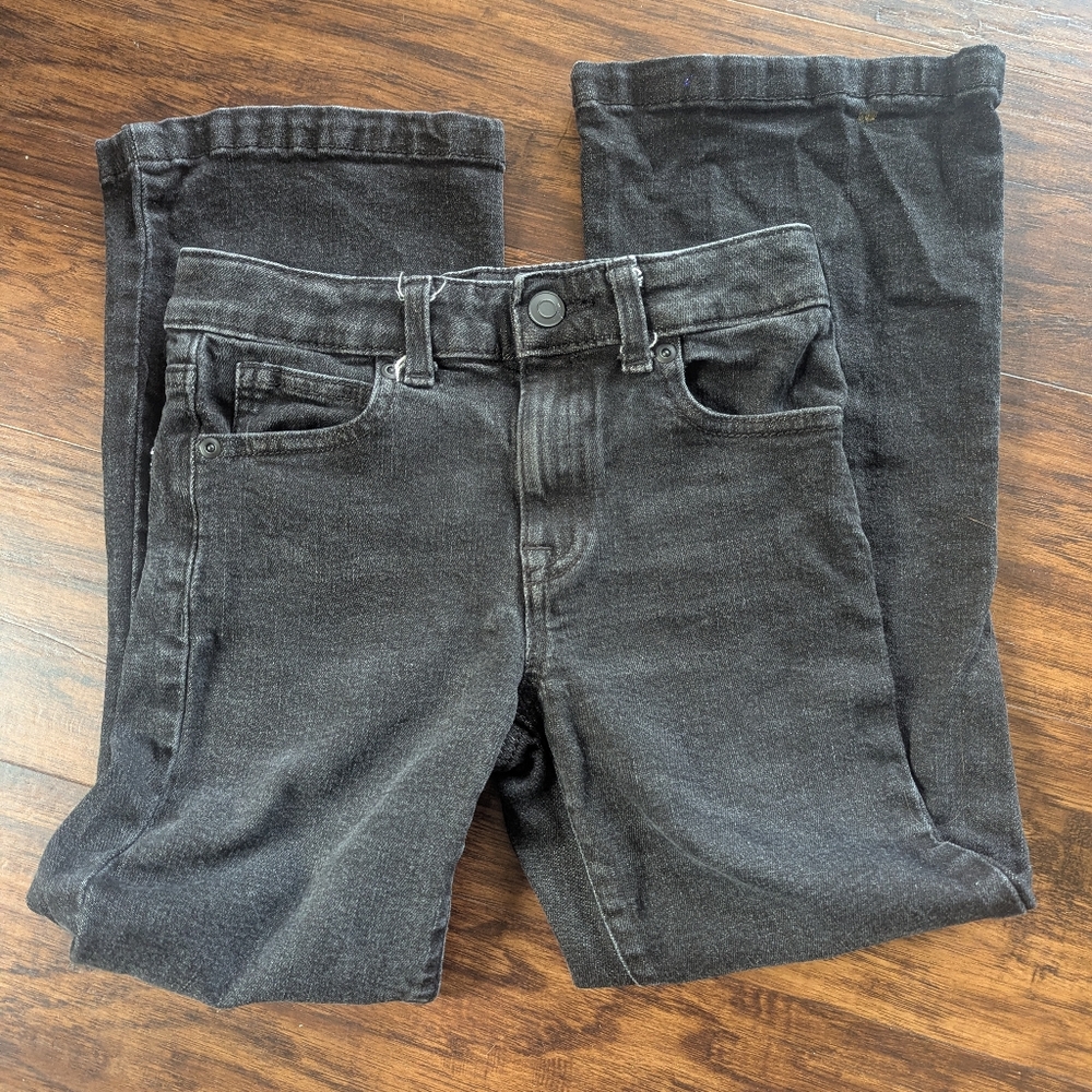 Girls Size 9 Short Flare Leg Black Jeans
